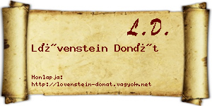 Lövenstein Donát névjegykártya