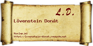 Lövenstein Donát névjegykártya